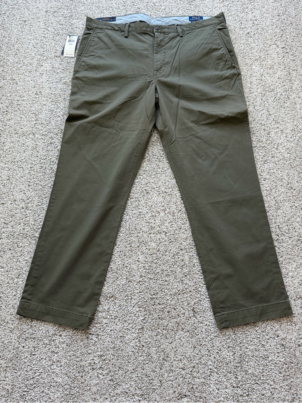 NWT Polo Ralph Lauren Stretch Straight Fit Chino Pants Olive Green 40x32 Men’s